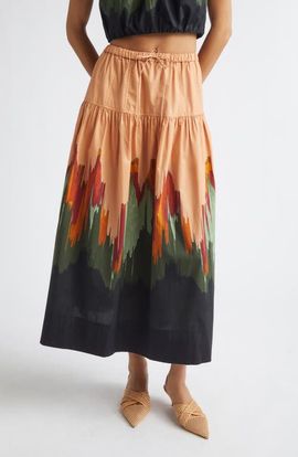 Ulla Johnson Ulla Johnson Theodora Tiered Cotton Maxi Skirt