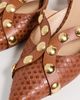 Ulla Johnson Ulla Johnson Vendome Studded Kitten Heels Nutmeg - 6