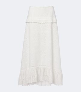 Ulla Johnson Ulla Johnson Violetta broderie anglaise midi skirt