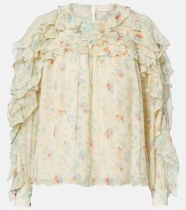 Ulla Johnson Ulla Johnson Willow ruffled floral silk blouse