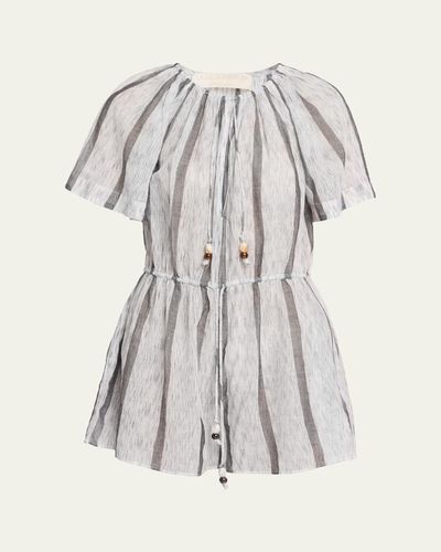 Ulla Johnson Valeria Striped Cotton Jumpsuit