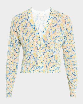 Ulla Johnson Vivienne Floral Cropped Cardigan