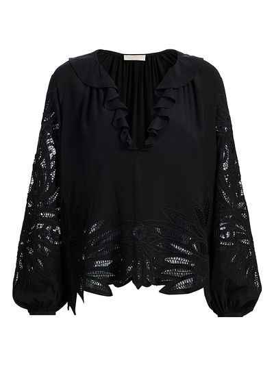 Ulla Johnson Women's Adonis Silk Puff-Sleeve Blouse