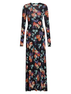 Ulla Johnson Women's Amari Floral Long-Sleeve Maxi Dress