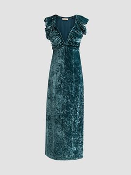Ulla Johnson Women's Astra Crushed Velvet Column Maxi Dress