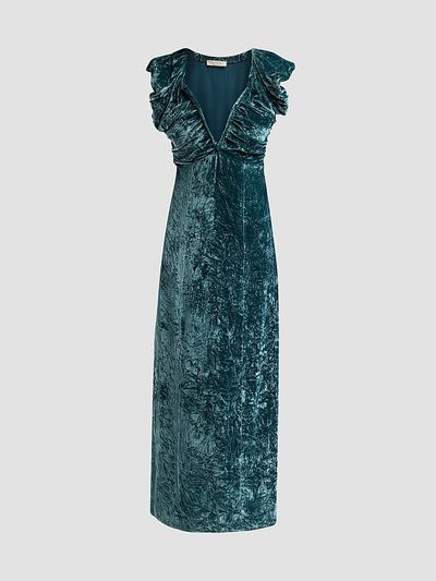 Ulla Johnson Women's Astra Crushed Velvet Column Maxi Dress