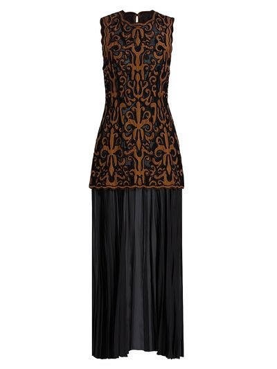 Ulla Johnson Women's Auryn Appliqué Silk Sleeveless Combo Midi-Dress