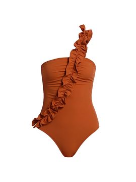 Ulla Johnson Women's Capri Ruffled One-Shoulder One-Piece Swimsuit