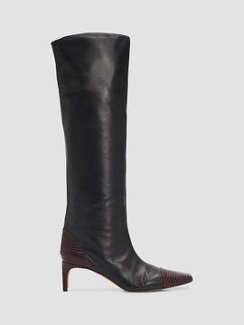 Ulla Johnson Women's Carlyle Lizard-Embossed Leather Knee-High Boots