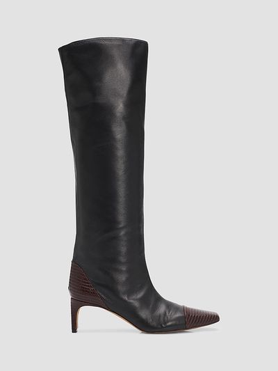 Ulla Johnson Women's Carlyle Lizard-Embossed Leather Knee-High Boots