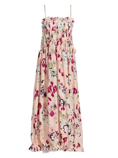 Ulla Johnson Women's Clove Ruffled Floral Silk Maxi Dress