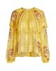 Ulla Johnson Women's Elissa Printed Silk Chiffon Cape Blouse - 8