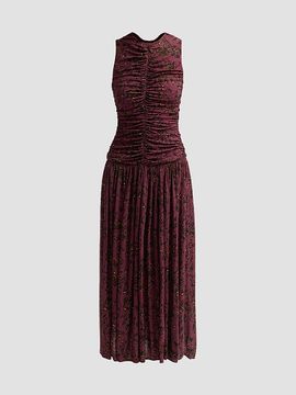 Ulla Johnson Women's Elora Ruched Floral Jersey Midi Dress