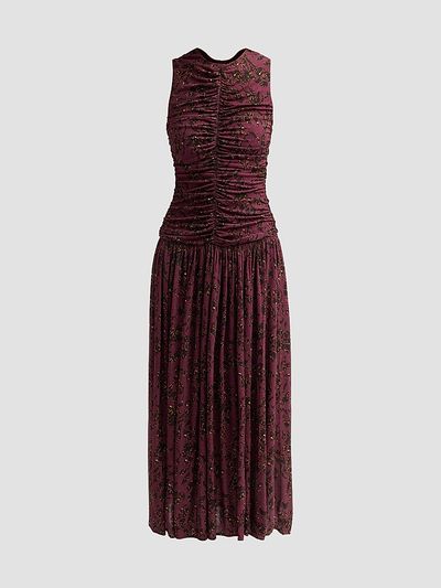 Ulla Johnson Women's Elora Ruched Floral Jersey Midi Dress
