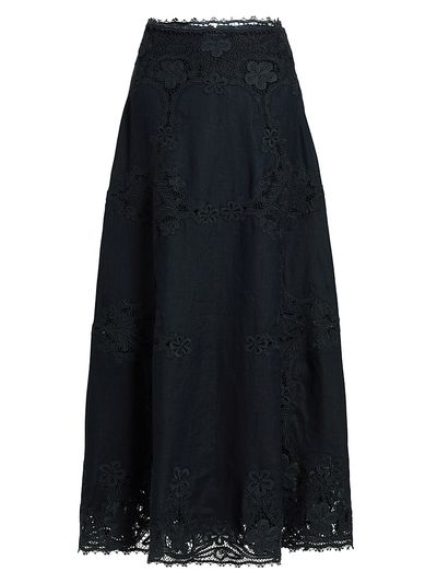 Ulla Johnson Women's Fleur Linen Midi Skirt