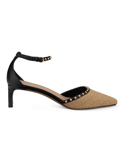 Ulla Johnson Women's Hera 50MM Raffia & Leather Pumps
