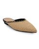 Ulla Johnson Women's Hera Raffia Studded Leather-Trimmed Mules - 2