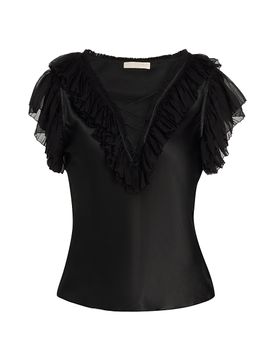 Ulla Johnson Women's Ilyana Ruffled Silk Top