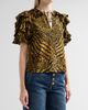 Ulla Johnson Women's Josephine Animal-Print Silk Top - 4