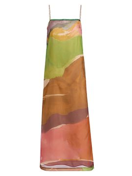 Ulla Johnson Women's Landscape Printed Organza Silk Midi-Dress