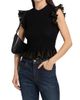 Ulla Johnson Women's Leila Metallic Rib-Knit Ruffle Top - 3