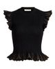 Ulla Johnson Women's Leila Metallic Rib-Knit Ruffle Top - 8