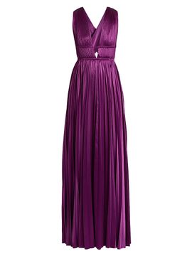 Ulla Johnson Women's Lena Accordion-Pleated Satin Gown
