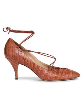 Ulla Johnson Women's Lola Snakeskin-Embossed Leather Ballerina Pumps