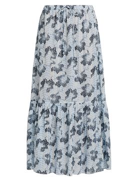 Ulla Johnson Women's Olina Printed Cotton A-Line Maxi Skirt