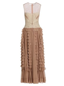 Ulla Johnson Women's Orla Crochet Tulle-Skirt Maxi Dress