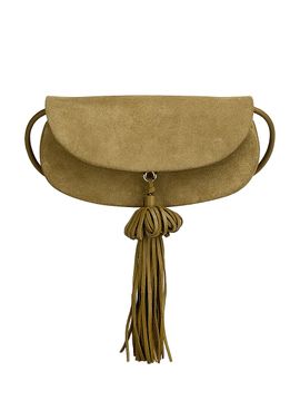 Ulla Johnson Women's Paloma Flap Tassel Suede Shoulder Bag