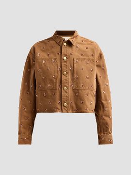 Ulla Johnson Women's The Bobbi Embellished Denim Jacket