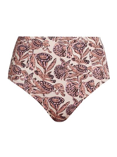 Ulla Johnson Women's Zahara Printed High-Waisted Bikini Bottom
