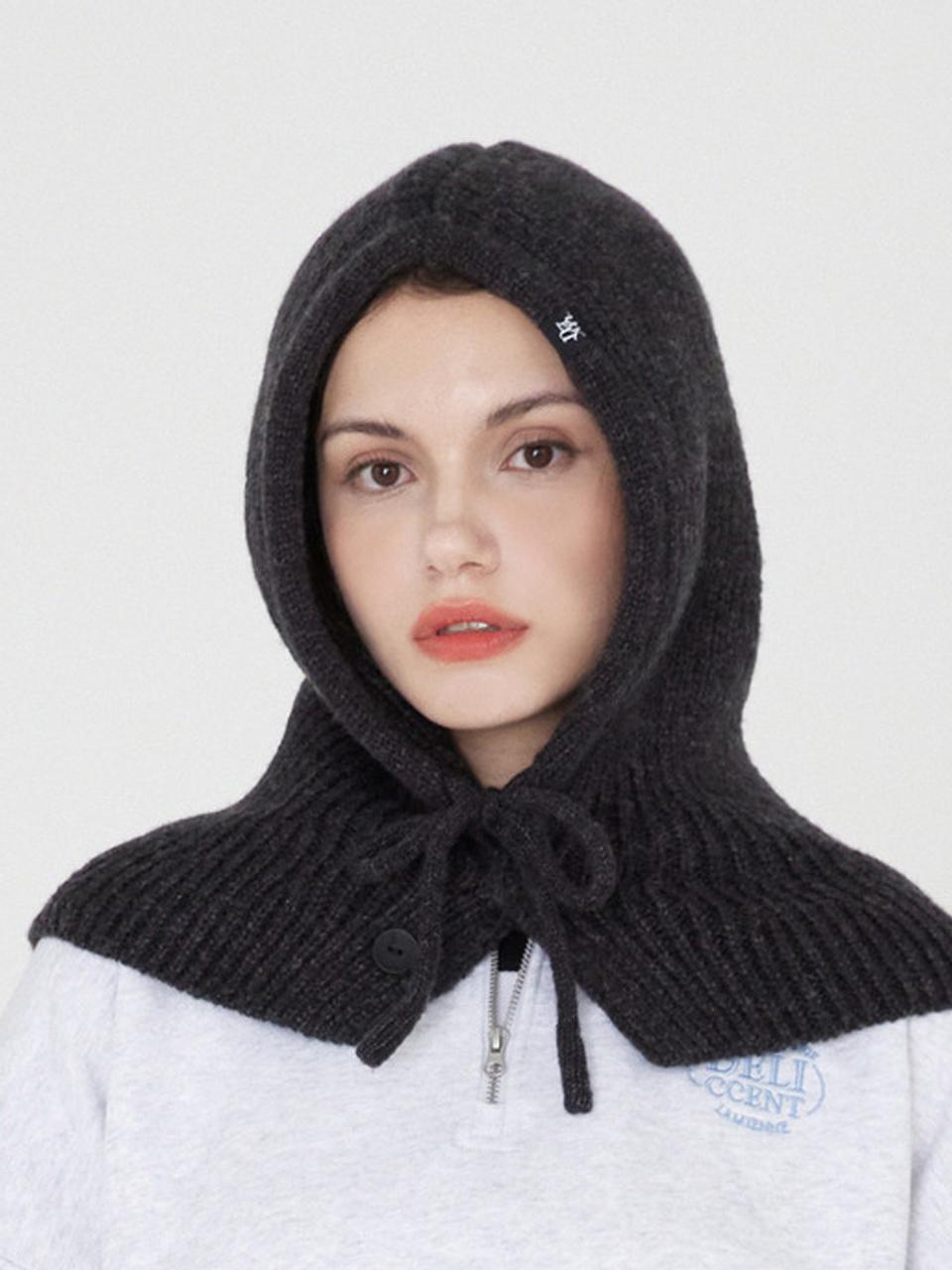 ULUK LUCIDA Black Label Button String Wool Balaclava [4colors]