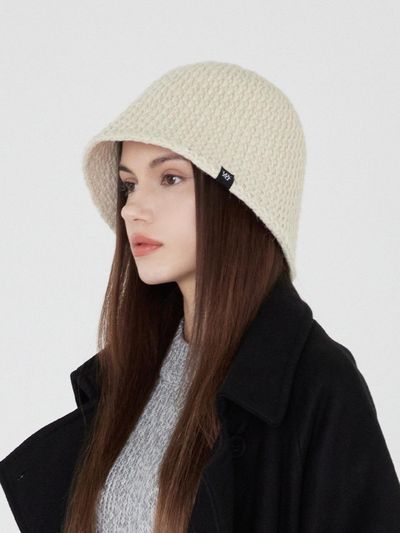 ULUK Lucida Black Label Winter Grid Knit Bucket Hat [3colors]