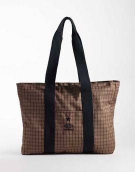 Umbro Umbro plaid canvas tote in brown