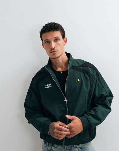 Umbro Umbro Relaxed Track Jacket in green and black