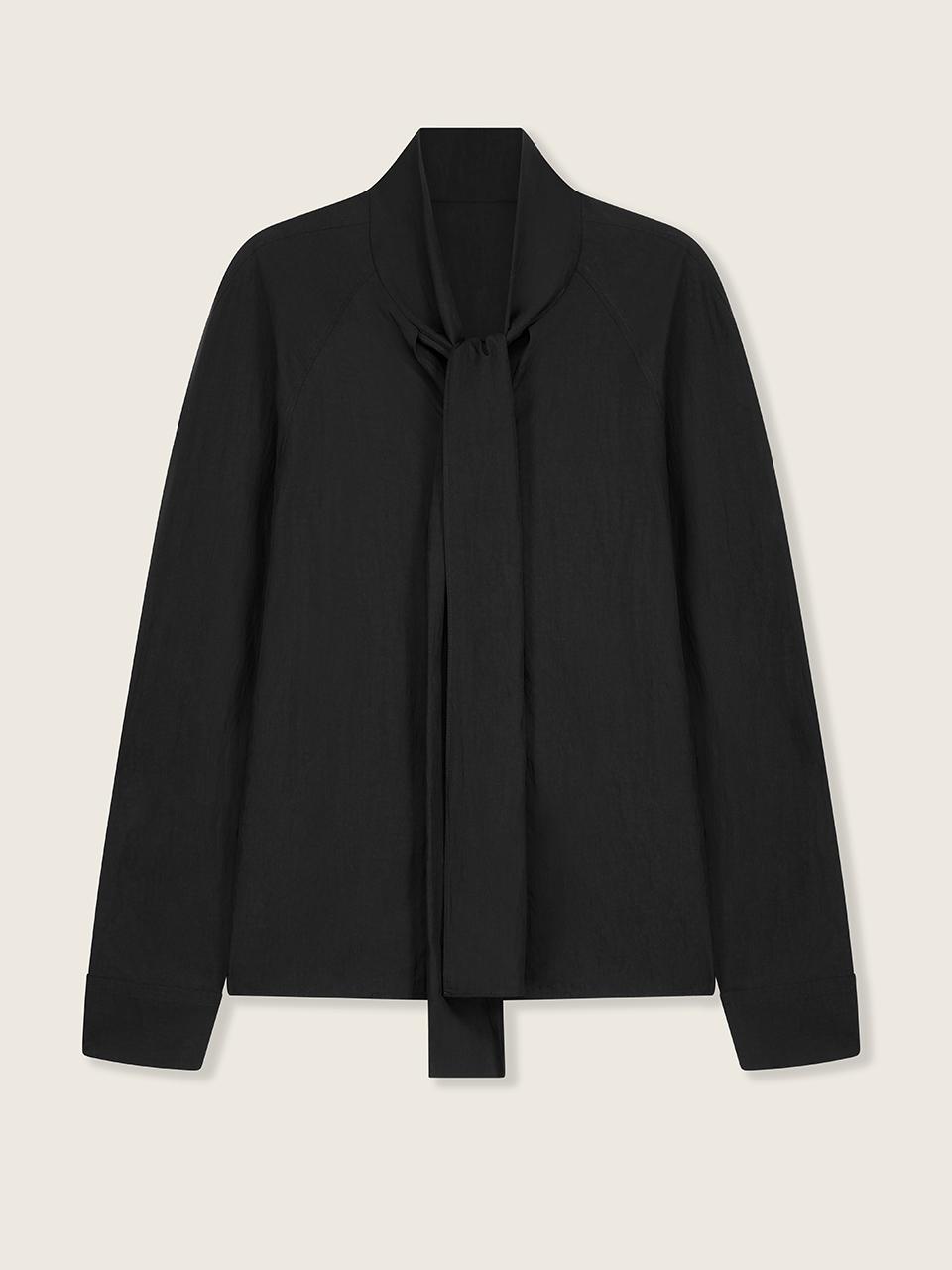 UMER [Exclusive] Shea Tie Blouse (Black)