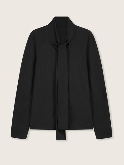 UMER [Exclusive] Shea Tie Blouse (Black)
