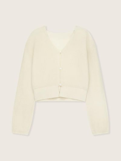 UMER Mule Mohair Cardigan (Light beige)