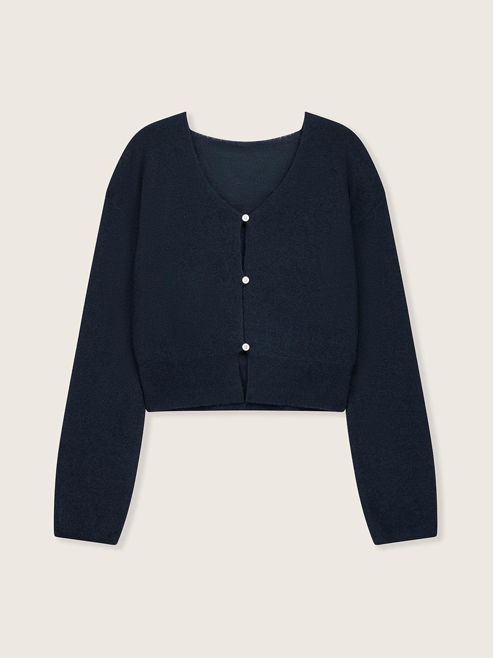 UMER Mule Mohair Cardigan (Midnight navy)