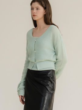 UMER Mule Mohair Cardigan (Pure Green)