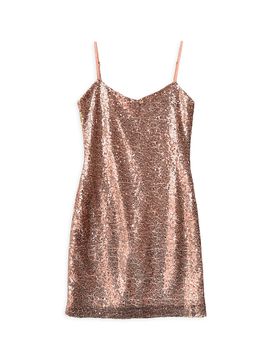 Un Deux Trois Un Deux Trois Girl's Girl's Fitted Mini Sequin Dress, Size 7-16