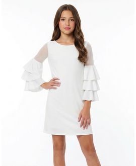 Un Deux Trois Un Deux Trois Girls' Tiered Sleeve Dress