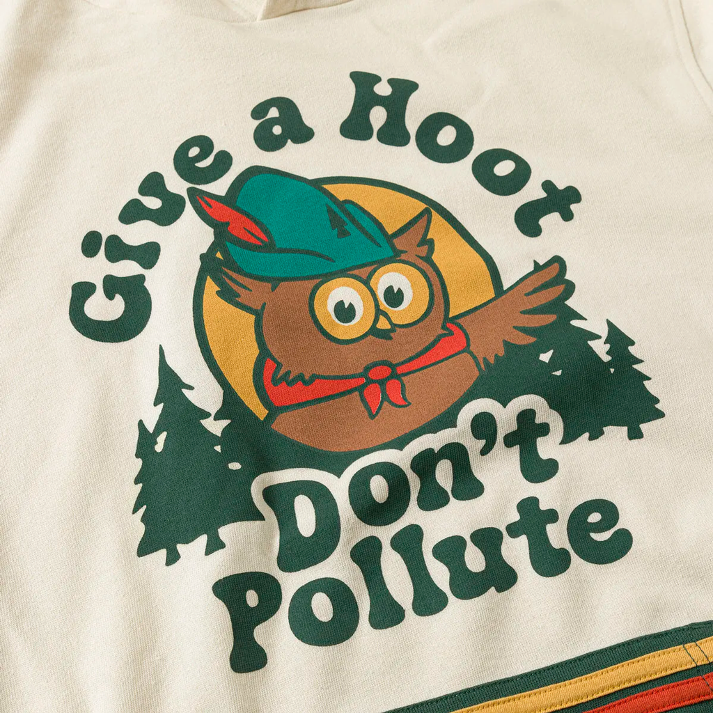 Uncommon Goods Uncommon Goods Give a Hoot Don't Pollute Hoodie by Dapper