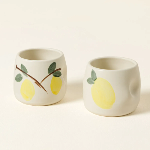 Uncommon Goods Uncommon Goods Hand-Painted Ceramic Limoncello Cups - Set of 2