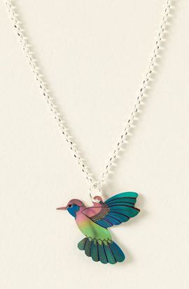 Uncommon Goods Uncommon Goods Iridescent Joyous Hummingbird Necklace