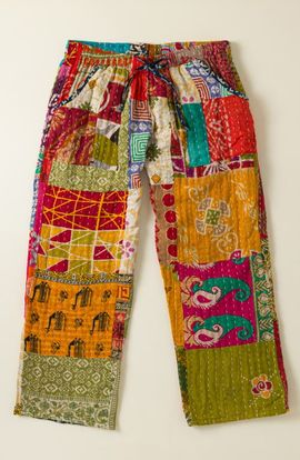 Uncommon Goods Uncommon Goods Repurposed Sari Kantha Pants