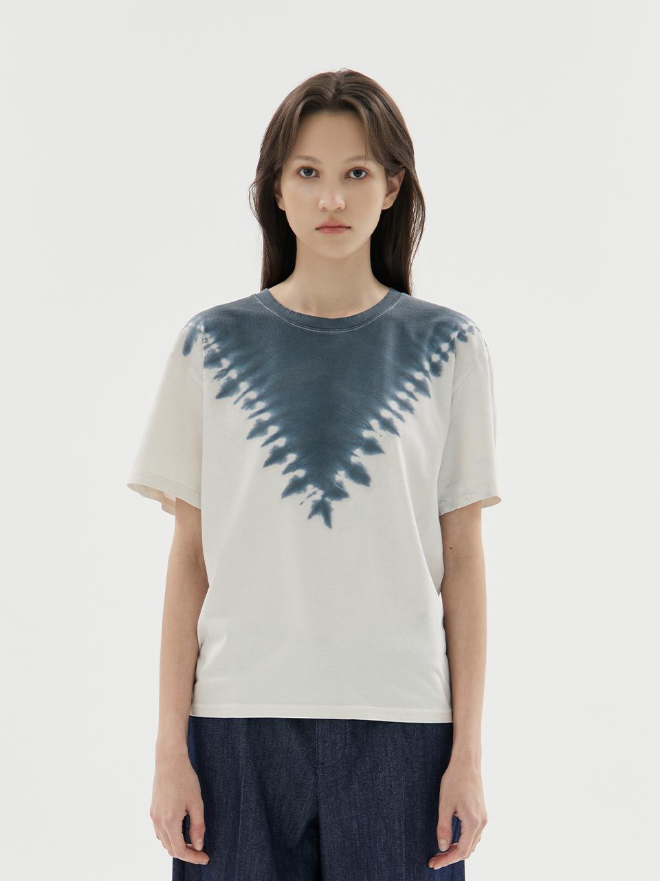 UNDEI TIE DYE EAGLE T-SHIRT [cream]