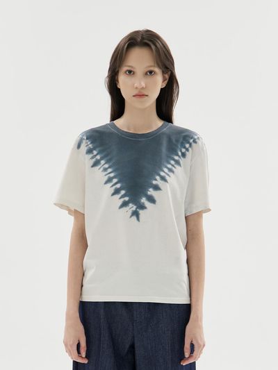 UNDEI TIE DYE EAGLE T-SHIRT [cream]